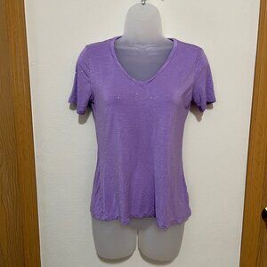 Apt 9 Light Purple / Lavender / Lilac / Glitter Sparkle V Neck T-Shirt (X-Small)